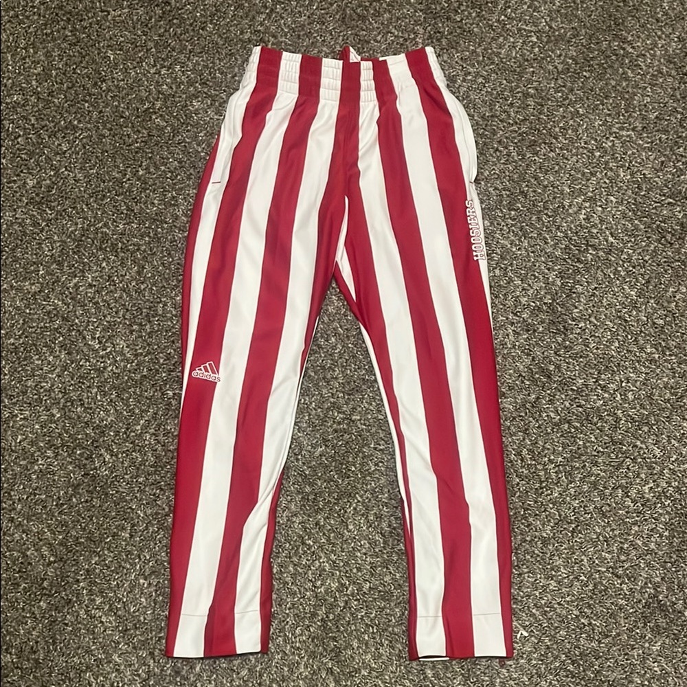 Adidas IU Indiana University Hoosiers Pants Adult Small Red White Candy Striped